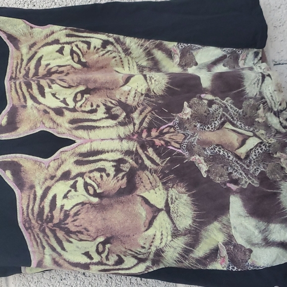 Custo Barcelona Chic High Illustration Couture Printed Designer Dress. - Picture 2 of 10